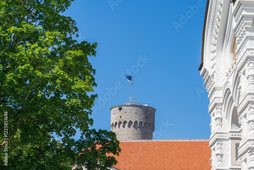 Toompea Castle now a parliament building in The old town of Tallinn in Estonia photo