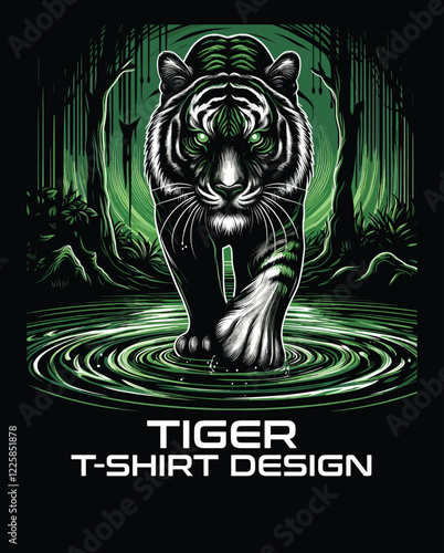 Canvas Print Tiger Vector T Shirt Design