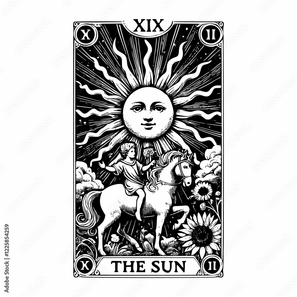 Obraz premium Abstract Artwork of The Sun Tarot