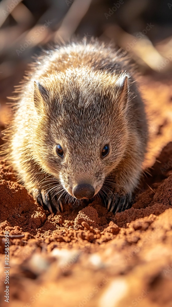 HD Phone Wallpaper Adorable Australian Bilby Digging in Red Soil Close Up Wildlife Portrait