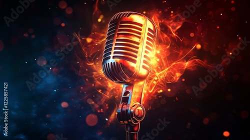 Podcast logo for youtuber with microphone icon