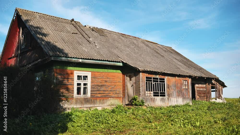 Dilapidated wooden house showing signs of decay and neglect, highlighting rural poverty and abandonment Dilapidated wooden house showing signs of decay and neglect, highlighting rural poverty and abandonment