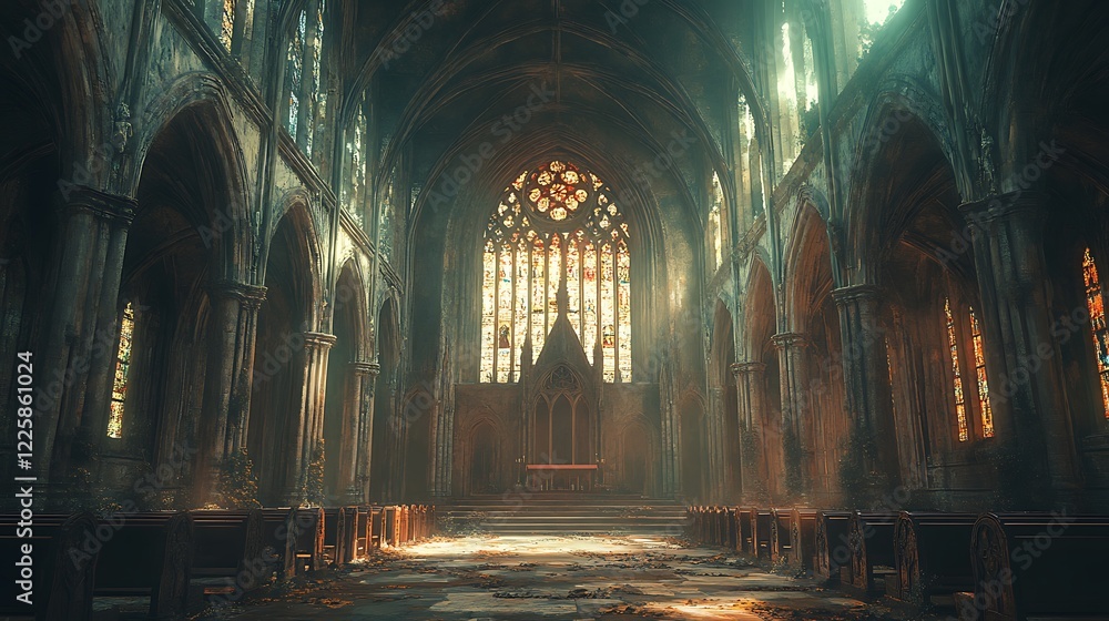 Interior gothic church stained glass architecture high resolution hd picture Interior gothic church stained glass architecture high resolution hd picture