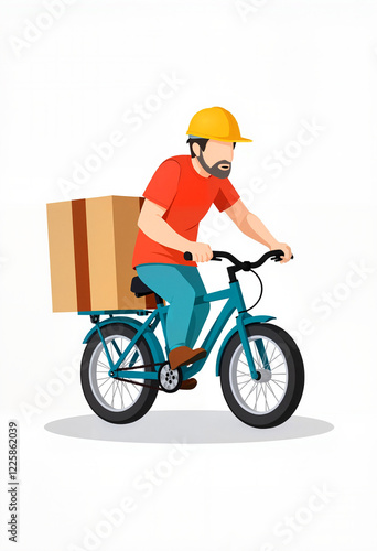 Wallpaper Mural Delivery person riding bicycle with package Torontodigital.ca