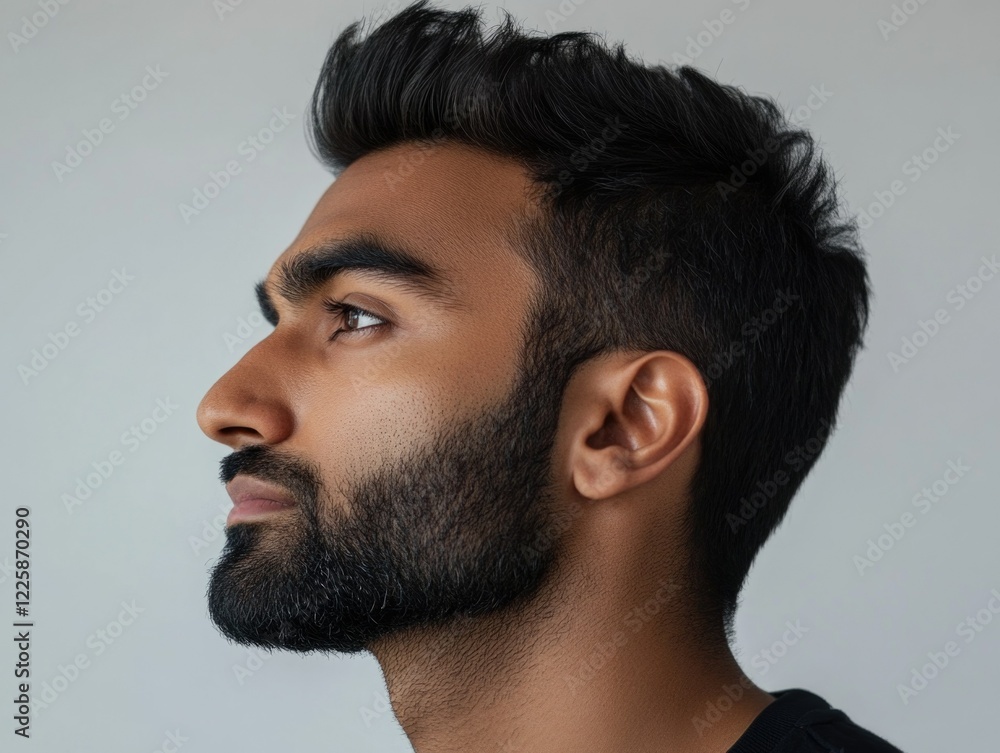 Obraz premium Contemplative Young Bearded Man