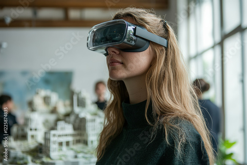 Virtual Reality Experience in Modern Workspace photo