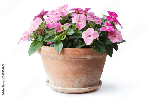 Wallpaper Mural Stunning terracotta pot with impatiens isolated Torontodigital.ca