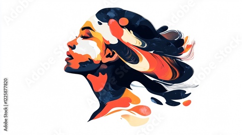 Wallpaper Mural Futuristic Abstract Art Portrait of Modern Woman in Wide Angle Centered View Torontodigital.ca