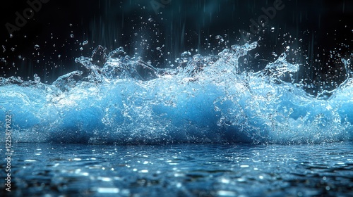 Wallpaper Mural Dramatic Splash of Water in Motion Against Dark Background Torontodigital.ca