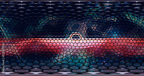 3d illustration. Outer space and black hole texture 360 degrees. Spherical projection. environment of vertual reality. Black hole on the background of the nebula