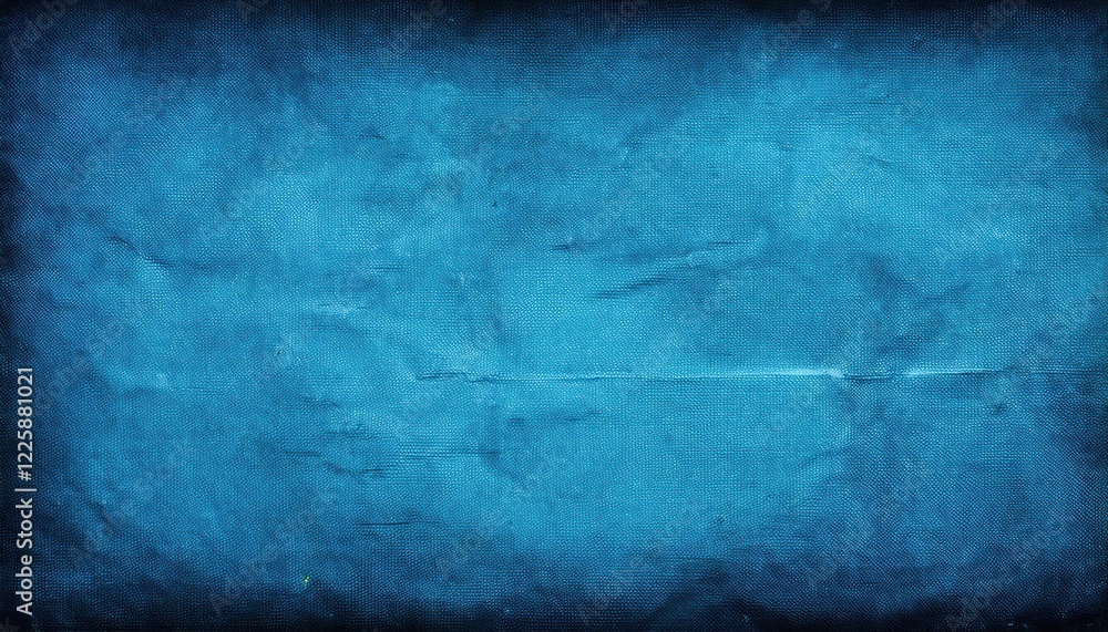 Fototapeta premium Vintage Charm Abstract Crumpled Paper Backdrop on Dark Border with Old Blue Textures, Embracing a Timeless Atmosphere