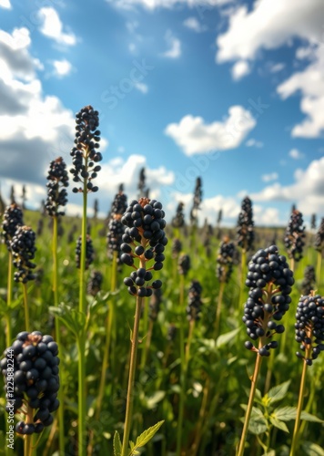 Seeds of black quinoa - chenopodium quinoa Super Bowl football game sport ball american superbowl photo