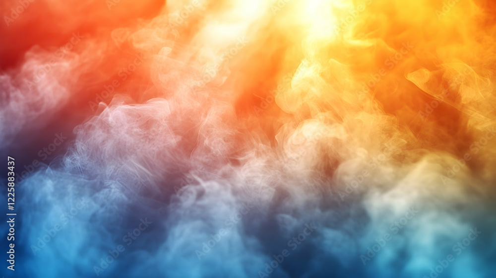 Naklejka premium Colorful smoke swirls, abstract background, energy, design