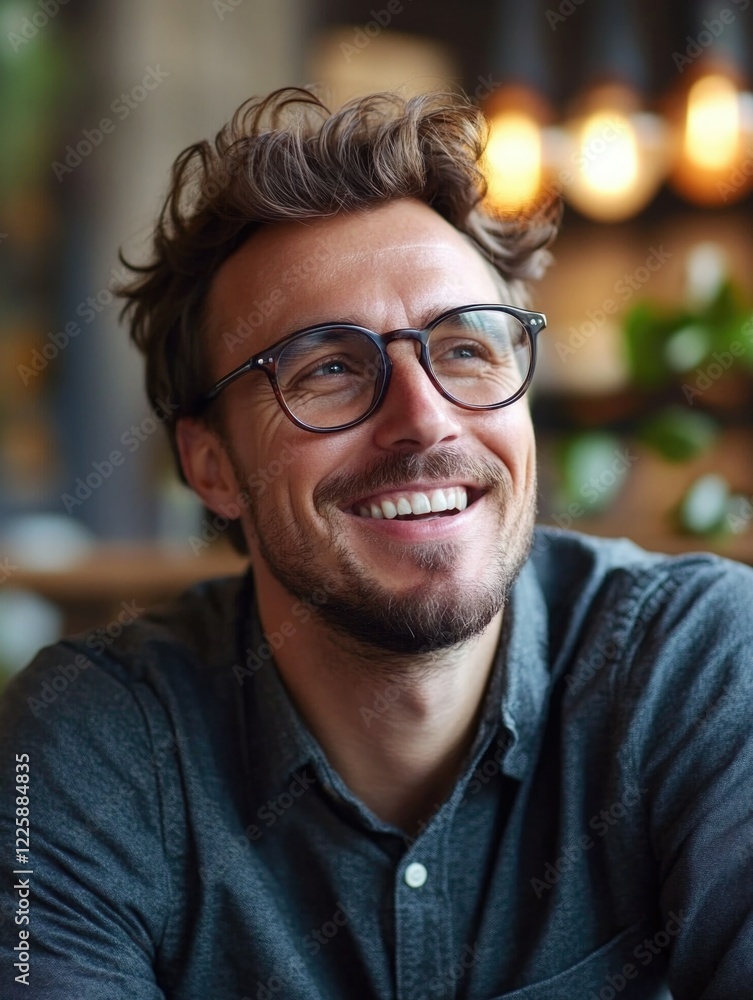 Happy Man in Glasses with Beard Happy Man in Glasses with Beard