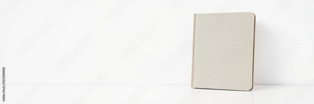Blank notebook with a minimalistic mood on a white background with copy space Blank notebook with a minimalistic mood on a white background with copy space