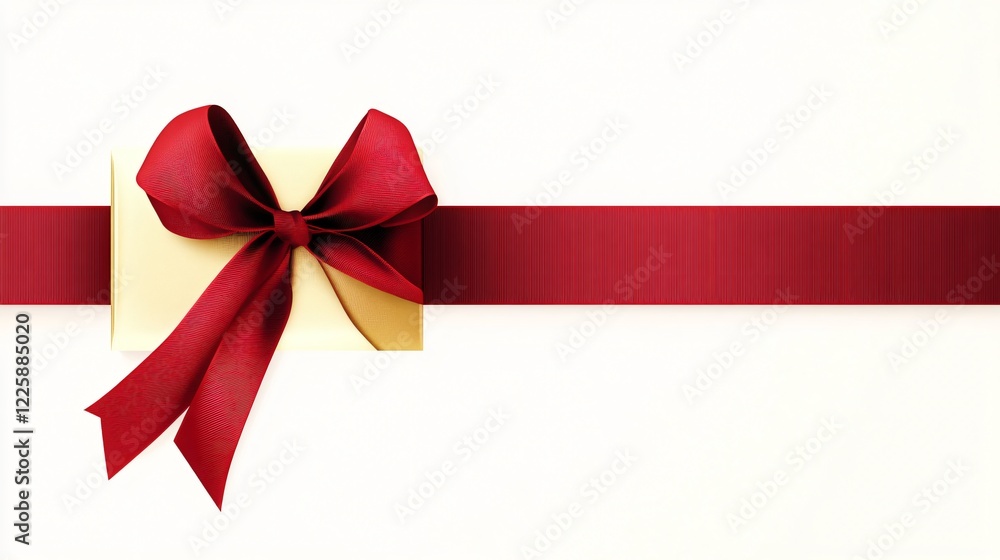 Luxurious Matt Red Gift Box with Gold Ribbon on White Background for Elegant Presentations and Celebrations Luxurious Matt Red Gift Box with Gold Ribbon on White Background for Elegant Presentations and Celebrations