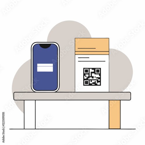 Digital pass displayed on smartphone alongside physical ticket with QR code. Modern minimalist composition on clean table surface. Concept of ticketing systems, event management, access control.
