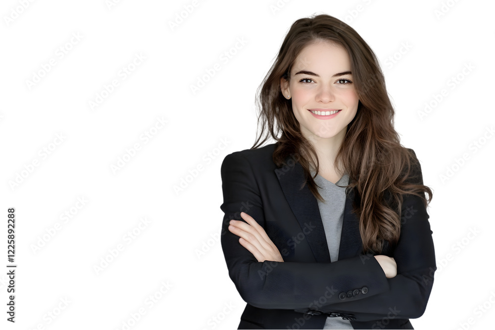 Young business woman smiling with arms crossed Young business woman smiling with arms crossed