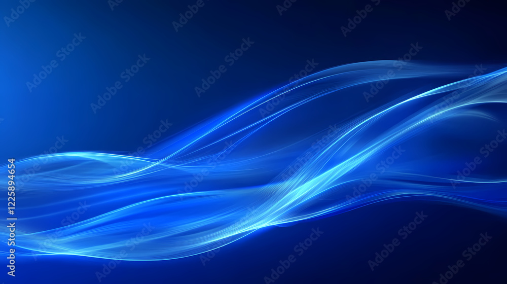 Fototapeta premium Abstract wallpaper in vibrant indigo blue colors. Indigo Wave. Illustration