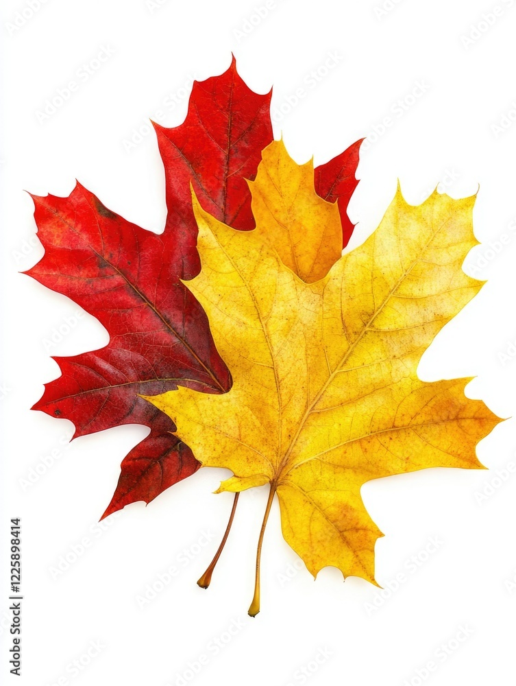 Autumnal Symphony - Red and Yellow Maple Leaves Autumnal Symphony - Red and Yellow Maple Leaves