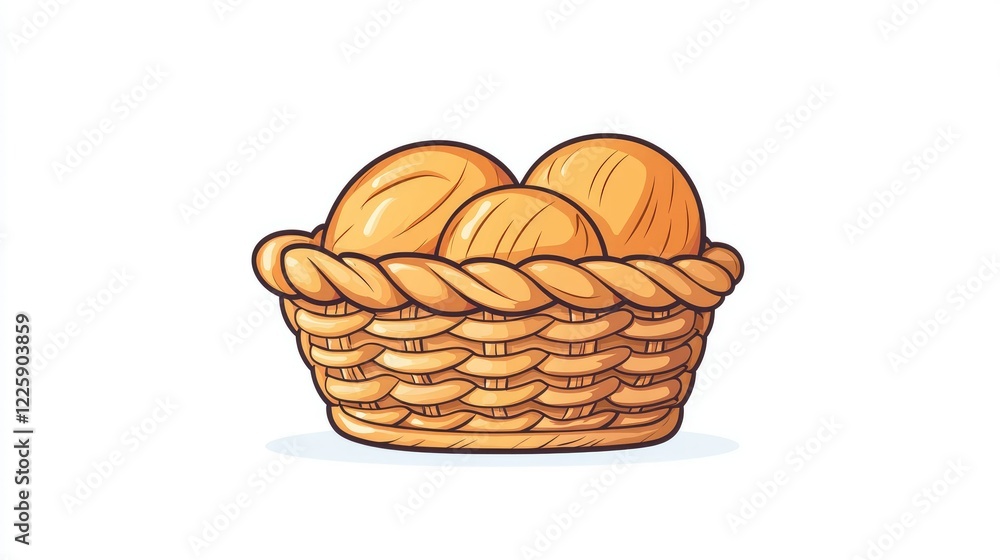 Wicker Basket Holds Three Golden Eggs Wicker Basket Holds Three Golden Eggs
