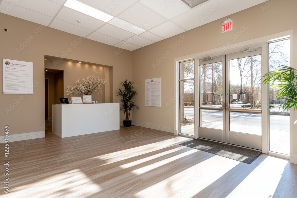 interior of a modern office or hotel, beauty salon. a table and chairs for visitors or staff. stylish workplace, reception, office interior of a modern office or hotel, beauty salon. a table and chairs for visitors or staff. stylish workplace, reception, office
