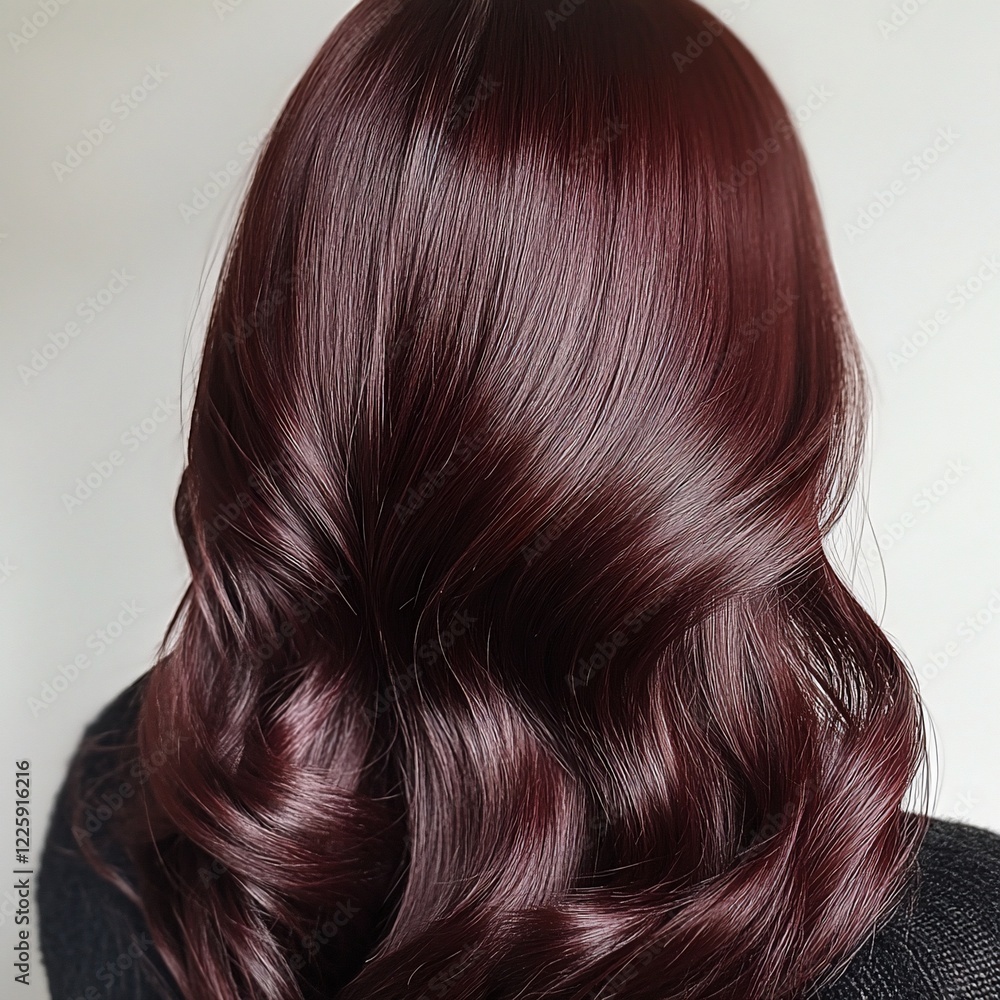 Stunning Mahogany Hair Color Inspiration: Luxurious Long Wavy Burgundy Locks Stunning Mahogany Hair Color Inspiration: Luxurious Long Wavy Burgundy Locks