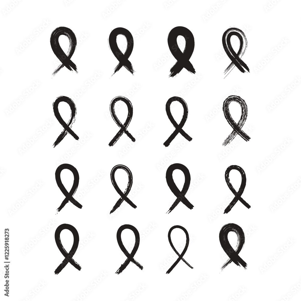 Fototapeta premium Brush Stroke Ribbon Icon Set Vector Design.