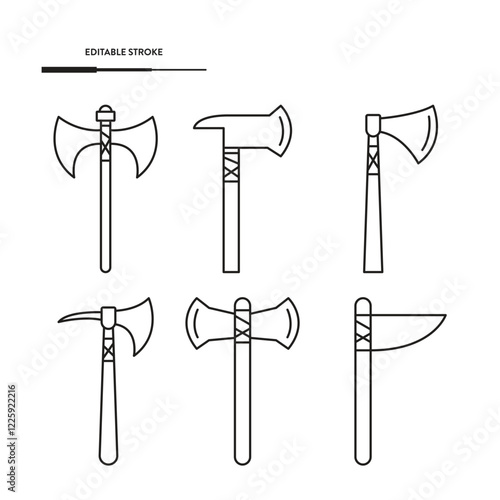 Set Of Axe Vector Design.