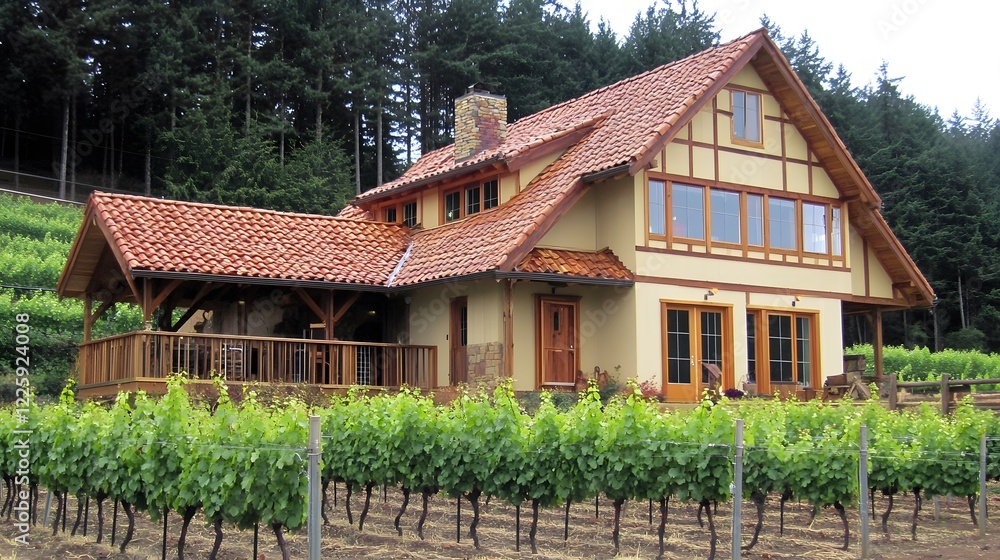 Stunning Rustic Vineyard House with Red Tile Roof Stunning Rustic Vineyard House with Red Tile Roof