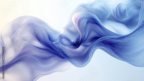 Abstract blue flowing fabric, soft light background, design element