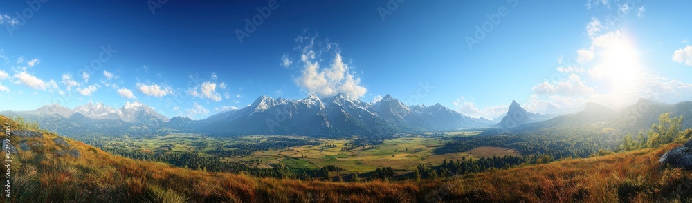Majestic Mountain Panorama: A Breathtaking View of Alpine Scenery Majestic Mountain Panorama: A Breathtaking View of Alpine Scenery