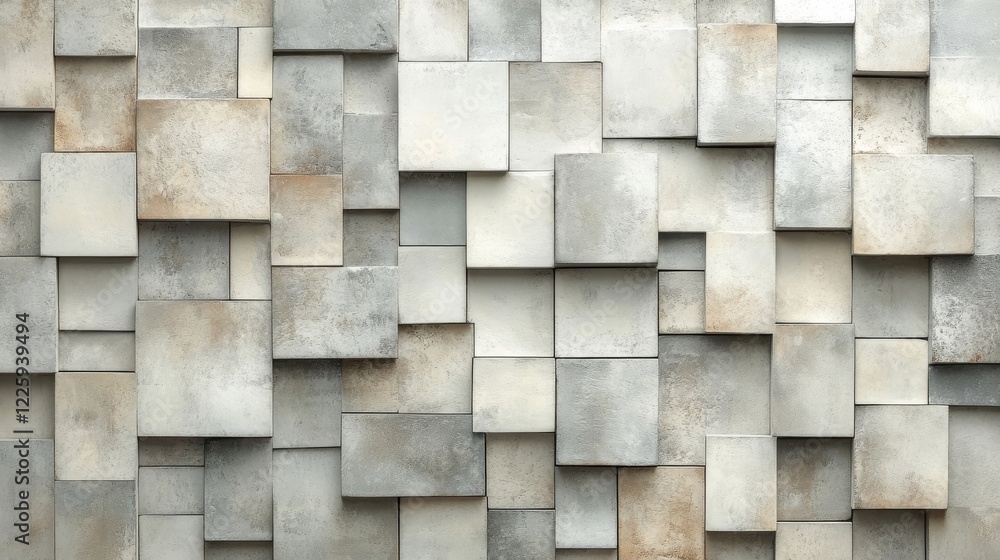 Abstract Grey and Beige Square Block Wall Abstract Grey and Beige Square Block Wall