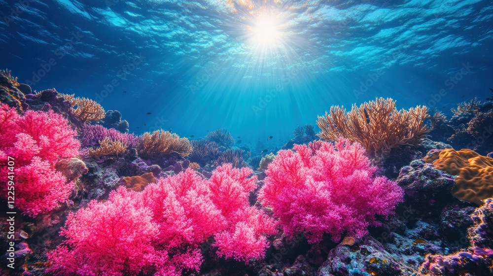 Fototapeta premium Vibrant Underwater Coral Reef Paradise