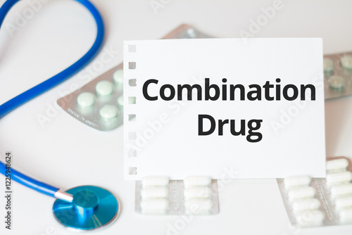 Combination drug text title medical content background photo