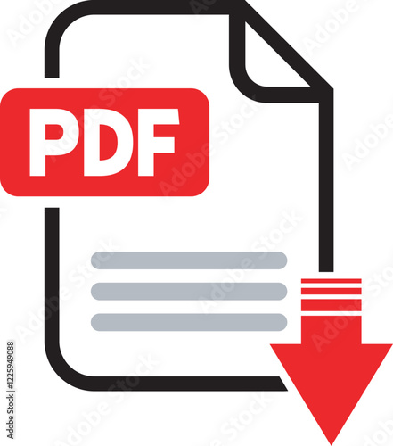 PDF vector illustration icon. Modern vector illustration of PDF icon. Modern vector illustration of PDF icon, ideal for internet or business