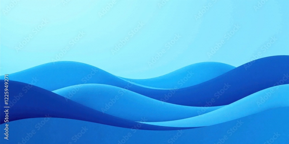Fototapeta premium Serene Abstract Ocean Waves A Calming Blue Gradient Background for Design Projects