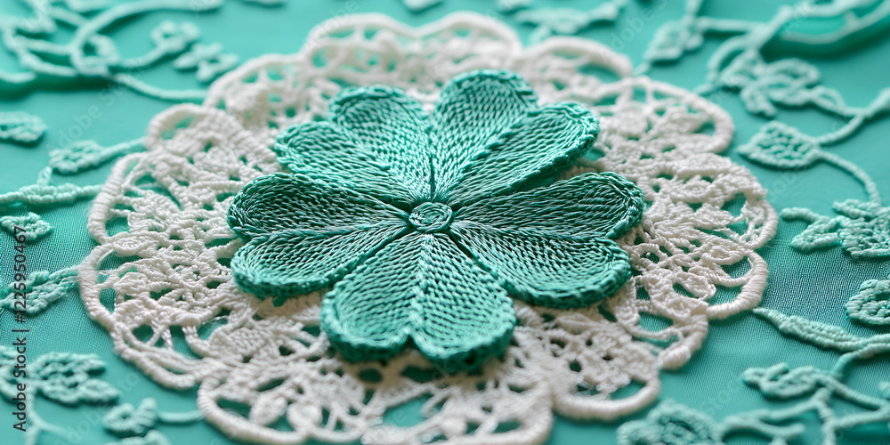Obraz premium Lace Patterns with a Shamrock Centerpiece