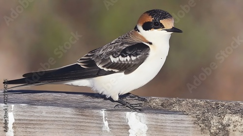 Stunning Masked Water Tyrant Bird Perched on Wood photo