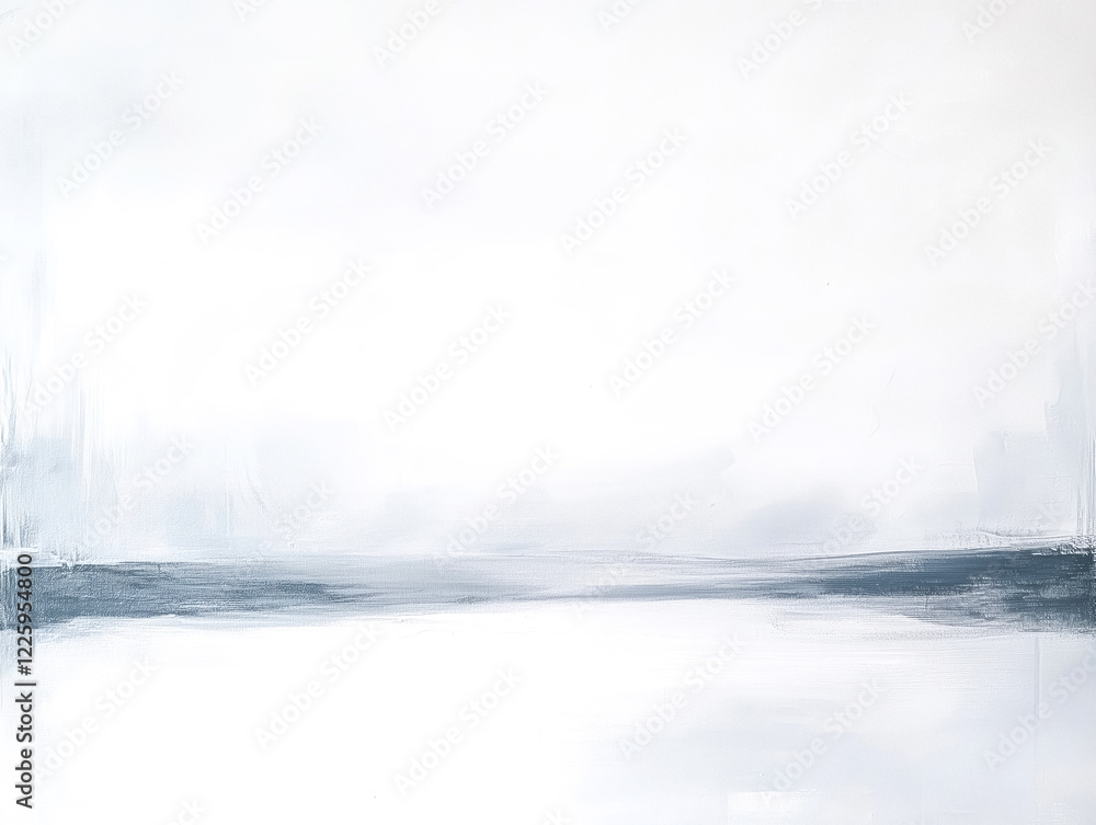 Naklejka premium Minimalist Abstract Landscape in Soft White and Gray