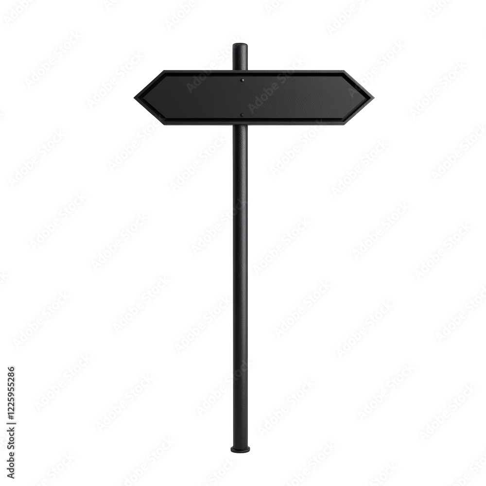 Isolated black double arrow signpost Isolated black double arrow signpost