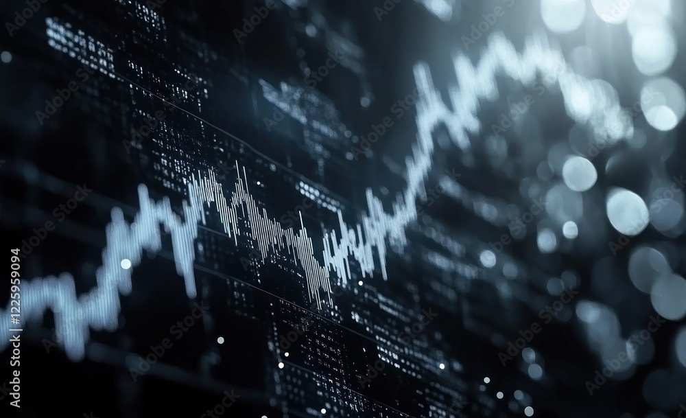 Obraz premium Financial Market Data Visualization: Stock Market Graph Analysis