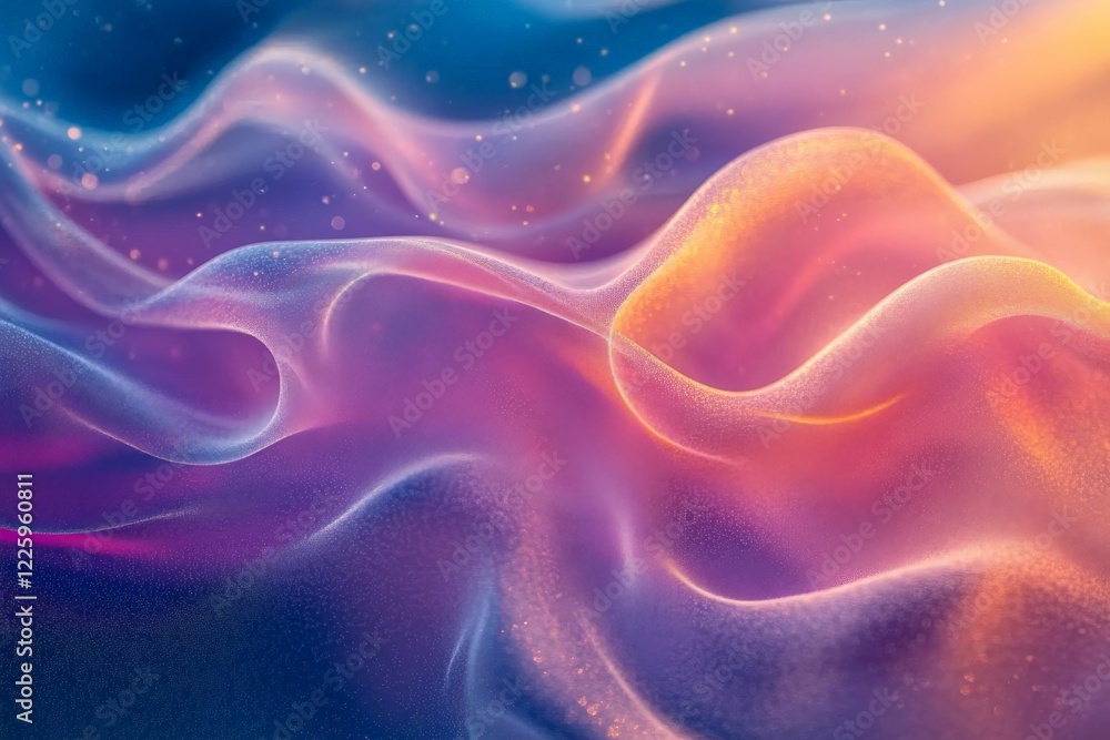 Fototapeta premium Colorful abstract wave patterns in soft hues flowing gracefully across a tranquil surface at dawn