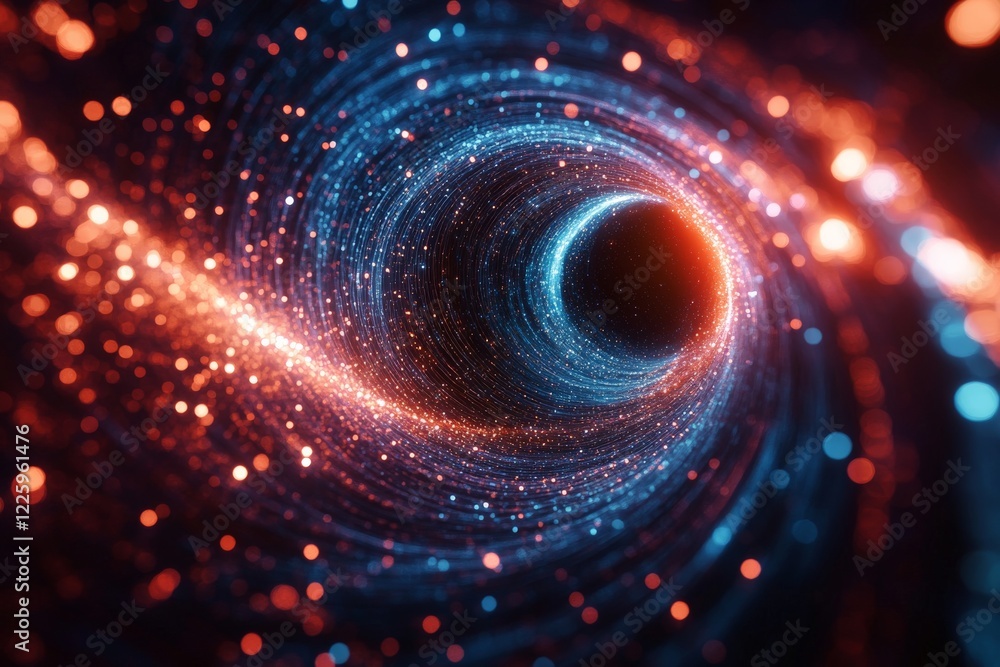 Obraz premium Experience the mesmerizing swirl of cosmic energy in a vibrant spiral galaxy at the edge of space