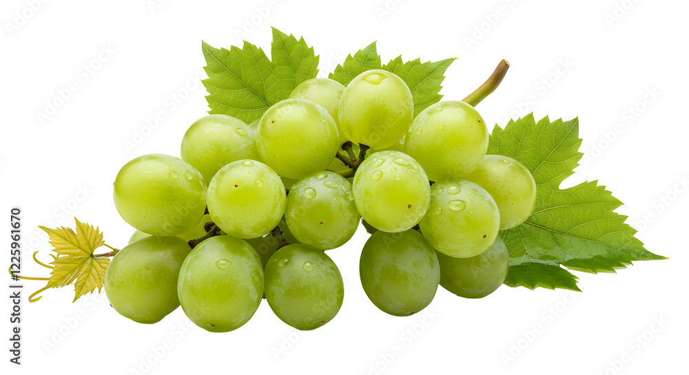 Set of green grape isolated on white background Set of green grape isolated on white background