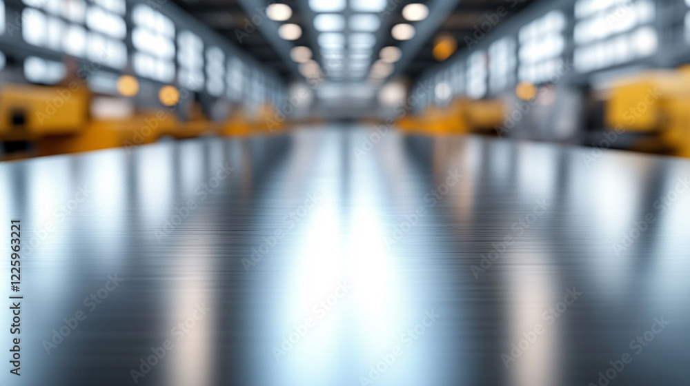 Blurred background of a factory interior with an empty steel tabletop in the foreground minimalistic design bright tones modern industrial setting perfect for business presentations and captions
Blurred background of a factory interior with an empty steel tabletop in the foreground minimalistic design bright tones modern industrial setting perfect for business presentations and captions