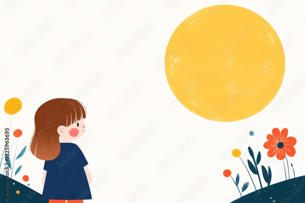 UI Design of a children's illustration landing page with space for text. UI Design of a children's illustration landing page with space for text.