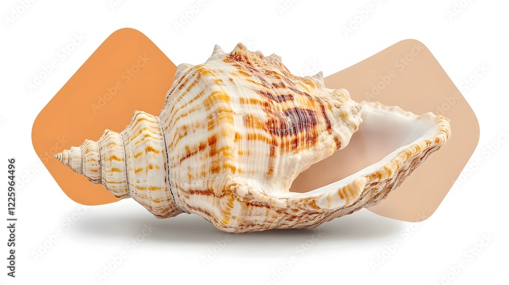Stunning Seashell Closeup Isolated on White Background Stunning Seashell Closeup Isolated on White Background
