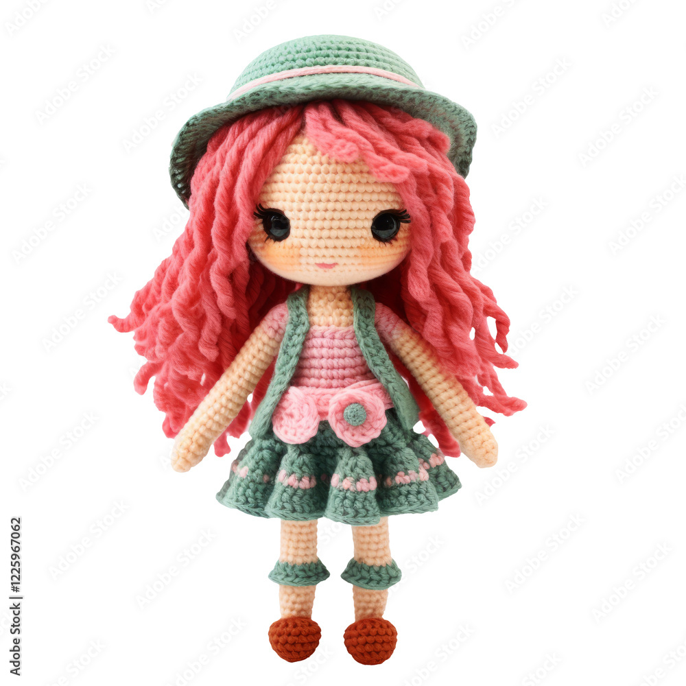 Handmade doll toy isolated on transparent background. Handmade doll toy isolated on transparent background.