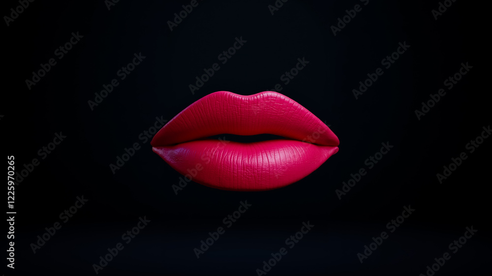 Fototapeta premium A close up of a red lipstick on a black background